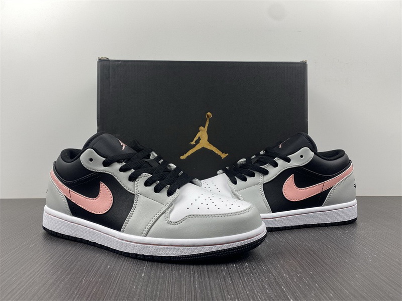 Air Jordan 1 Low White Grey Black Pink 553558-062