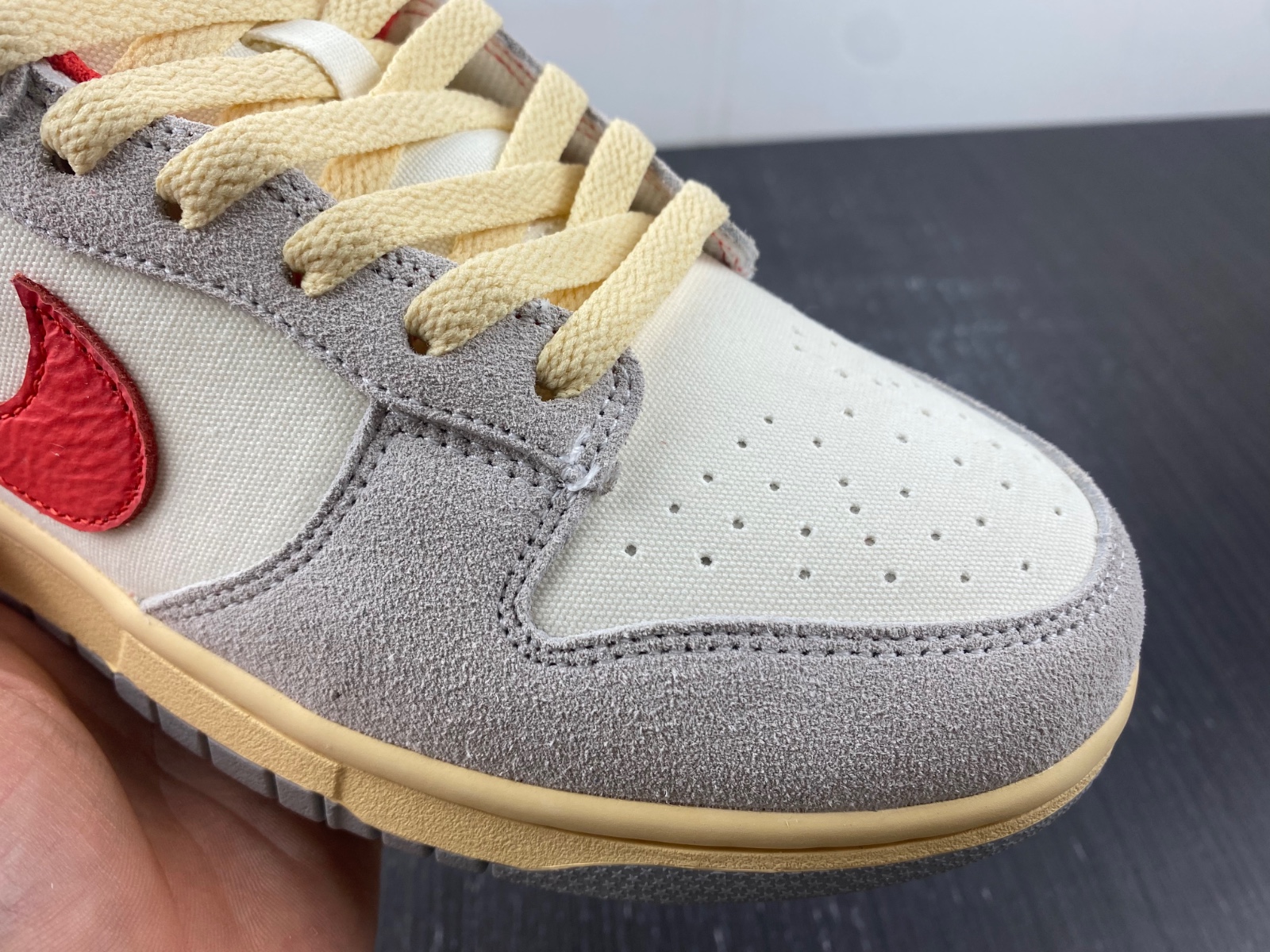 Nike Dunk Low "Grey/Red" Athletic Department FJ5429-133