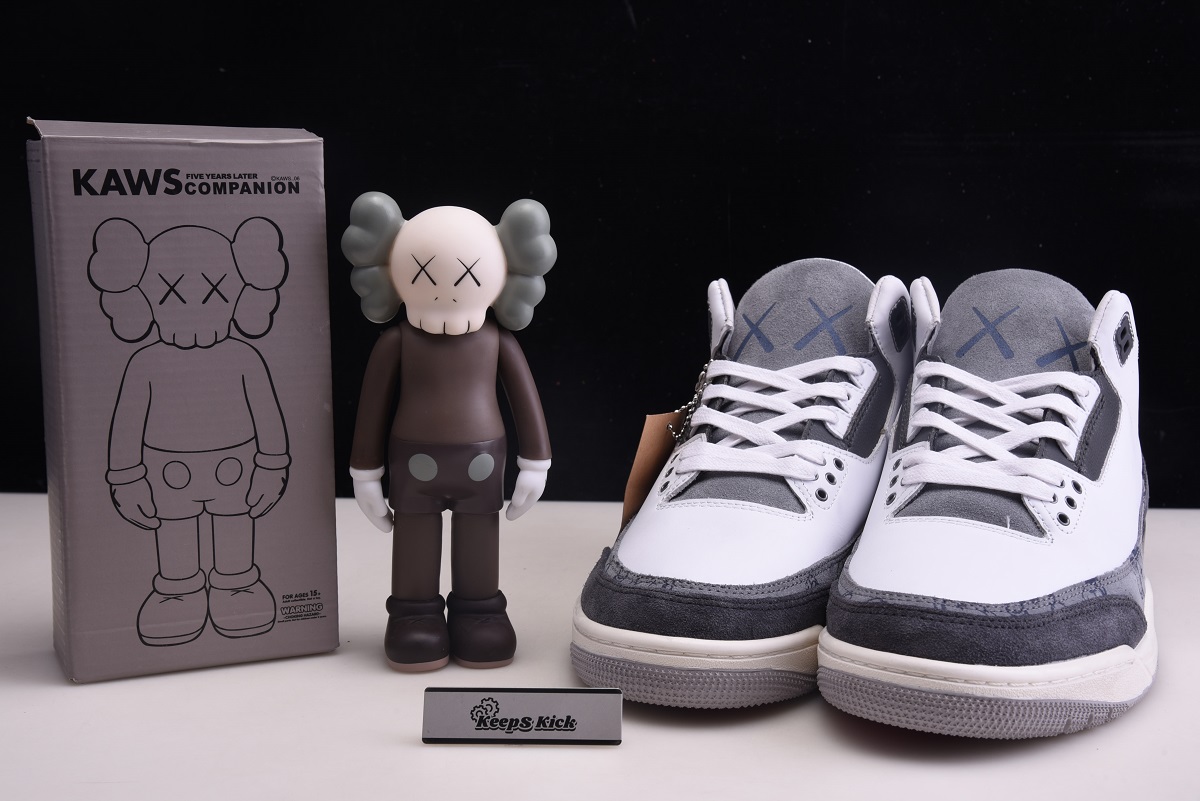 KAWS x Air Jordan 3 Company Grey