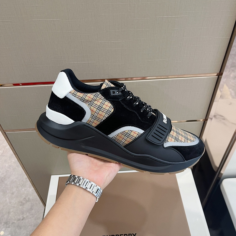 Burberry Vintage Check, Leather and Mesh Sneakers