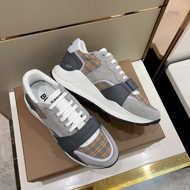 Burberry Vintage Check, Leather and Mesh Sneakers