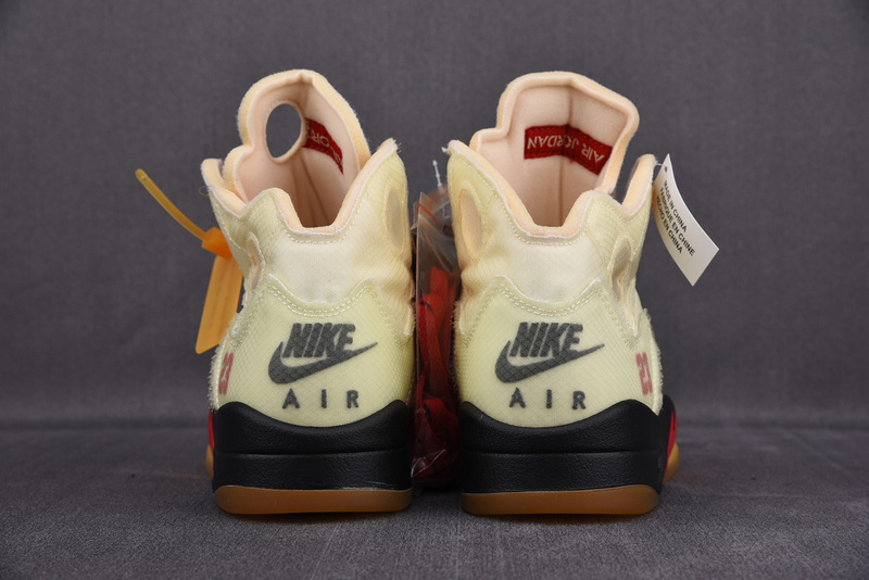 Off White x Air Jordan 5 Sail Red DH8565-100