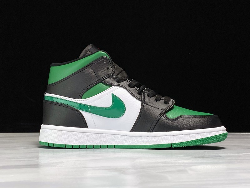 Air Jordan 1 Mid Black Green White 554724-067