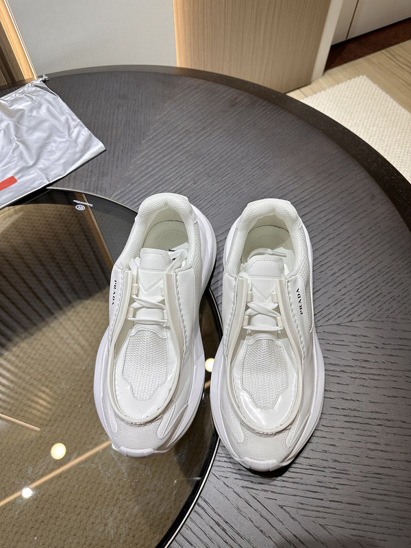 Prada Systeme Brushed Leather Sneakers