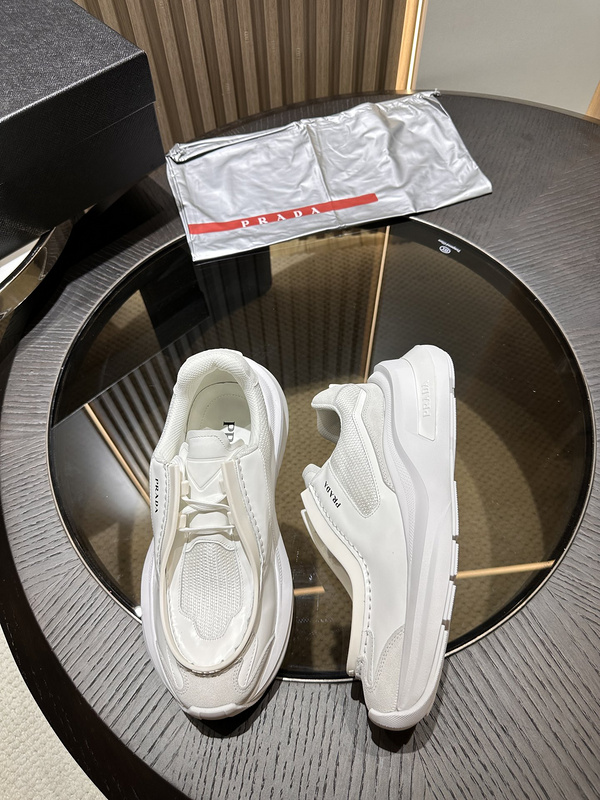 Prada Systeme Brushed Leather Sneakers