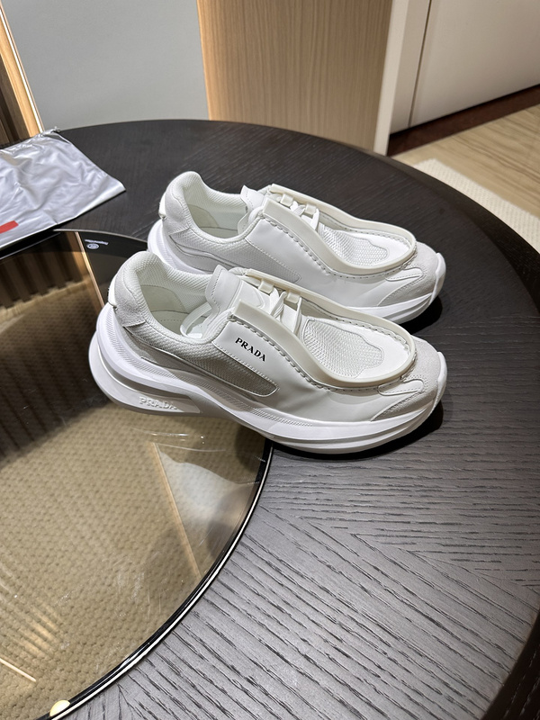 Prada Systeme Brushed Leather Sneakers