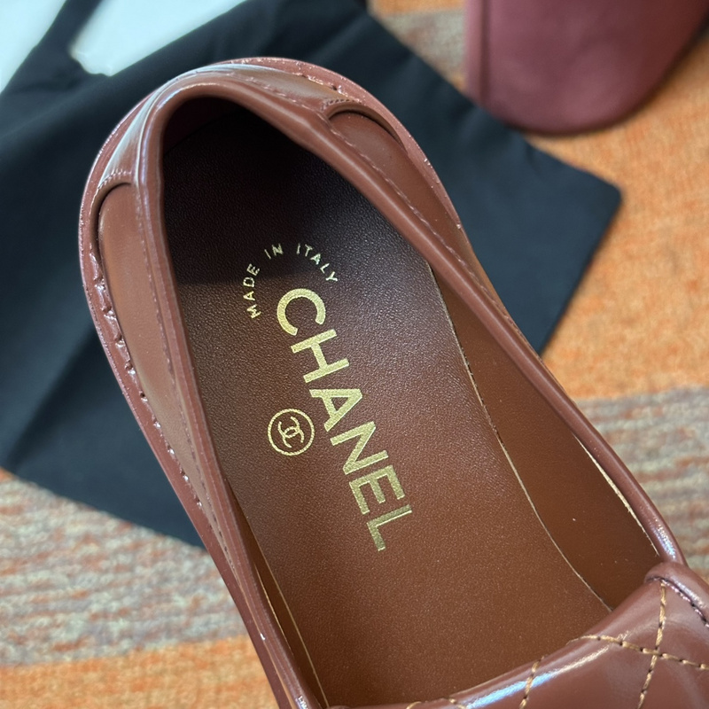 Chanel Leather CC Logo Loafers