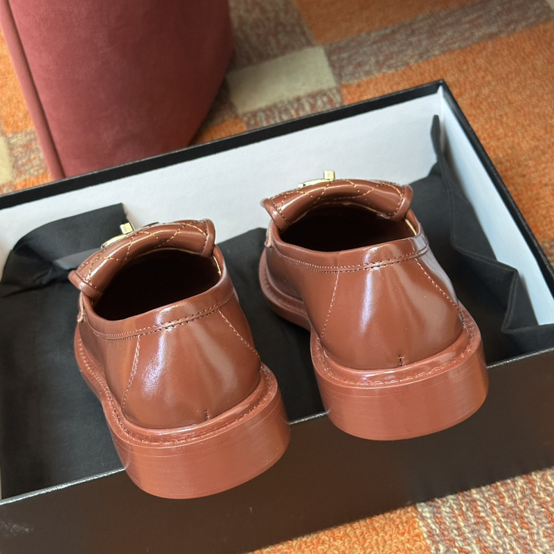 Chanel Leather CC Logo Loafers