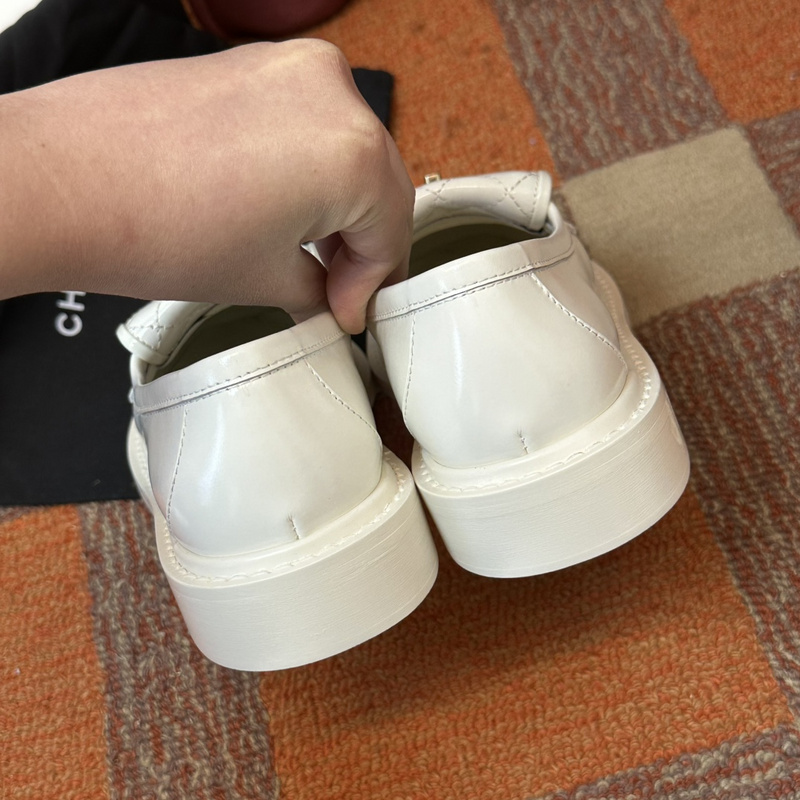 Chanel Leather CC Logo Loafers