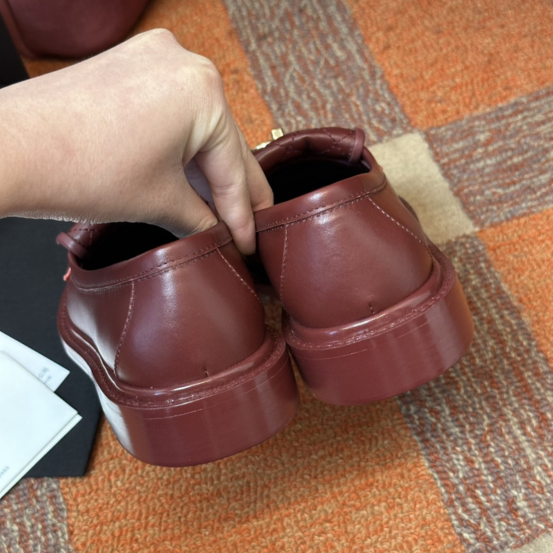 Chanel Leather CC Logo Loafers