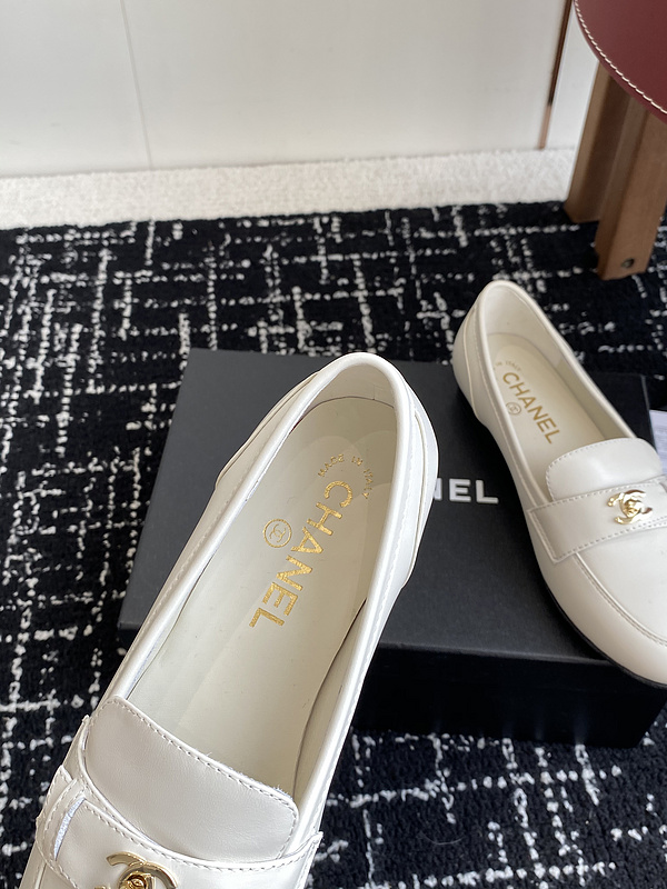Chanel Leather CC Logo Loafers