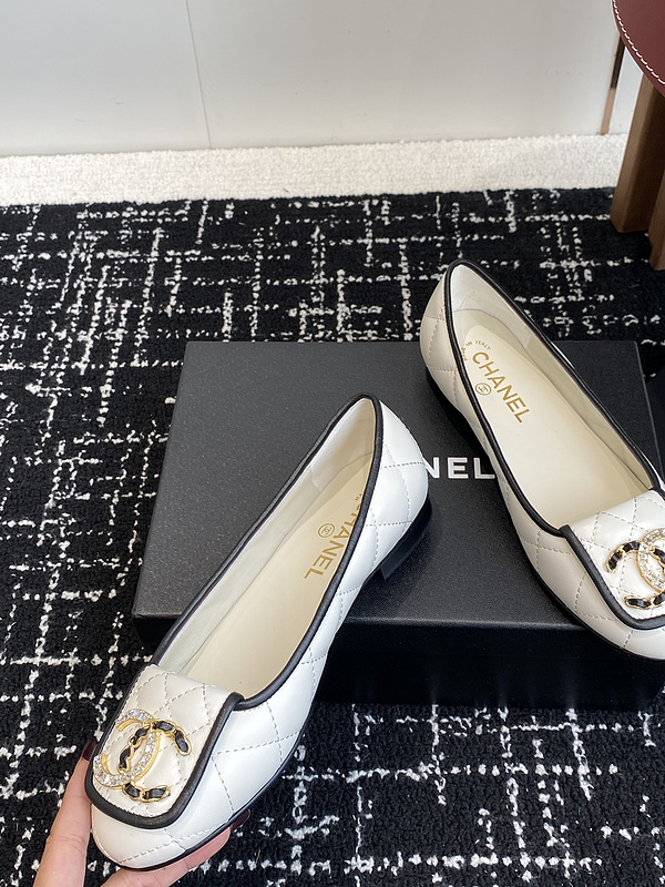 Chanel  Leather CC Logo Loafers
