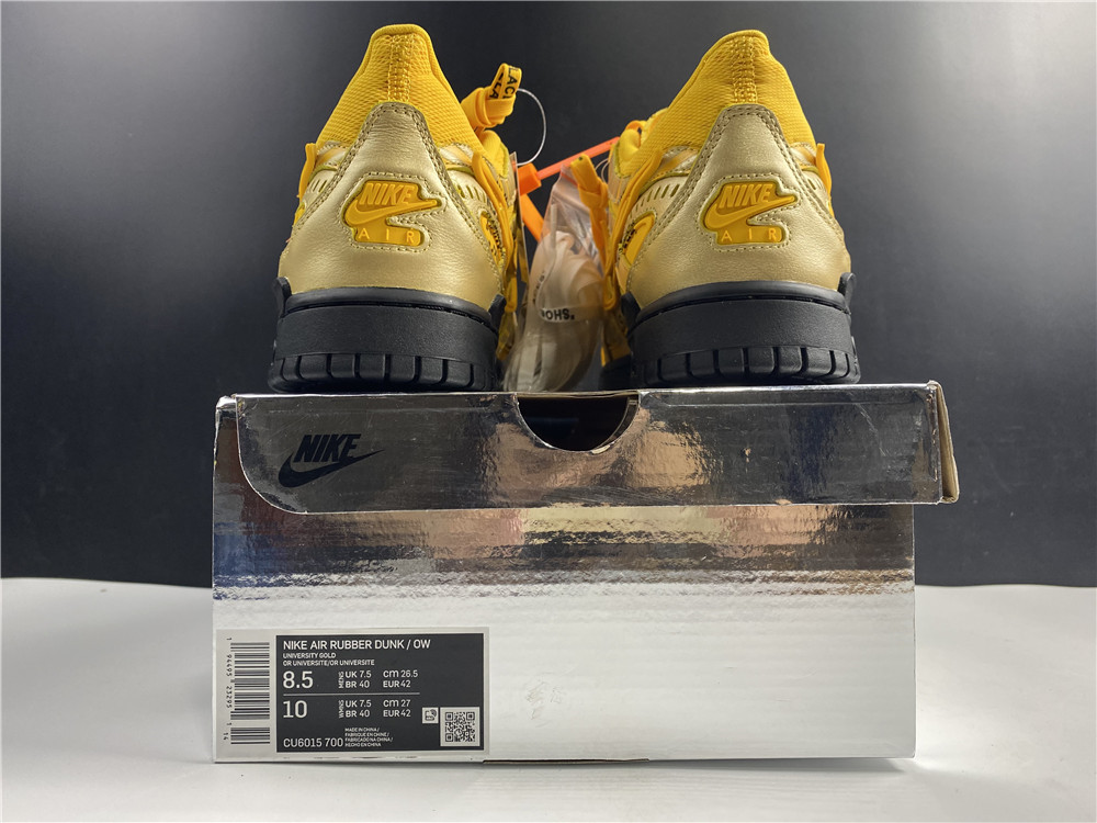 OFF-WHITE x Nike Air Rubber Dunk University Gold CU6015-100