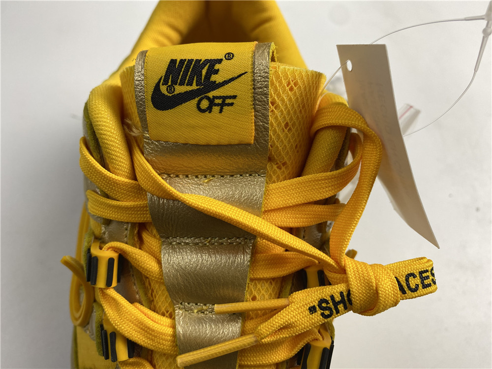 OFF-WHITE x Nike Air Rubber Dunk University Gold CU6015-100