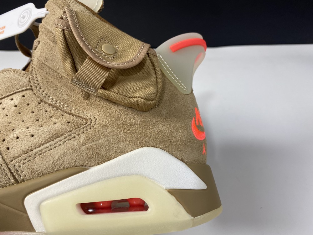 Travis Scott x Air Jordan 6 SP British Khaki / Bright Crimson-Sail