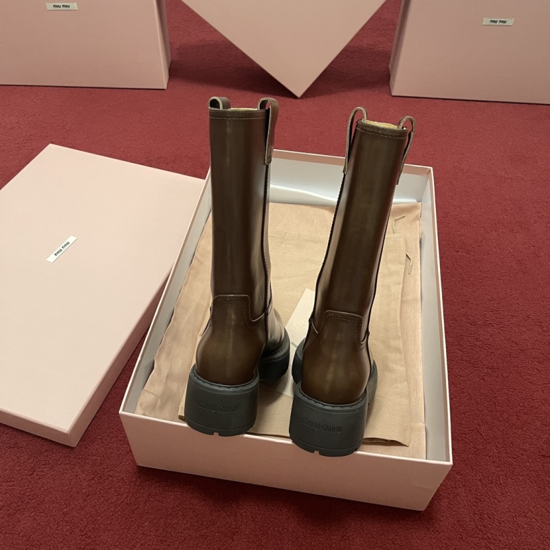 Miu Miu Fumé Leather Boots
