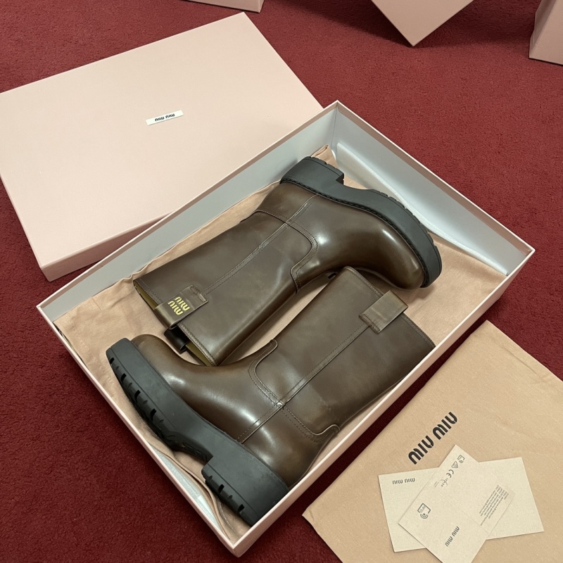 Miu Miu Fumé Leather Boots