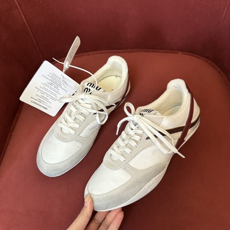 White Gymnasium Technical Fabric and Suede Sneakers