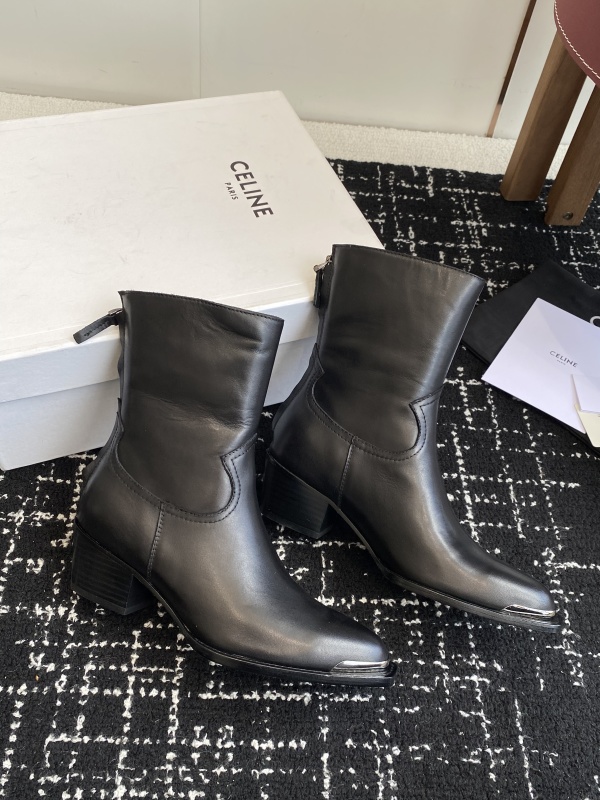 Leather boots Celine Black