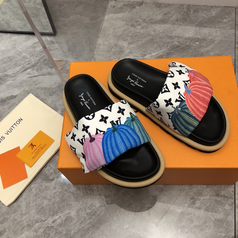 LV pool pillow comfort mule