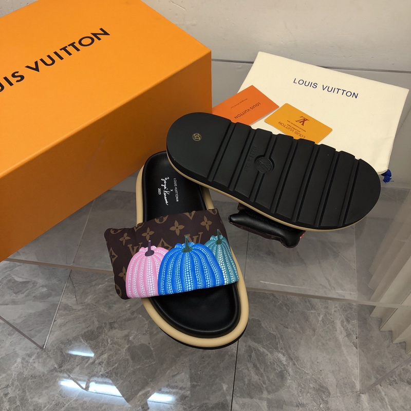 LV pool pillow comfort mule