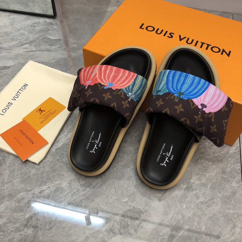 LV pool pillow comfort mule