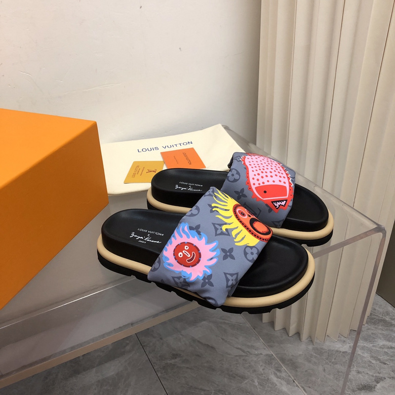 LV pool pillow comfort mule