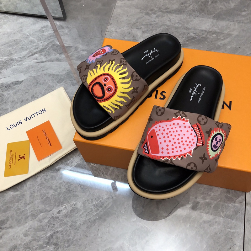 LV pool pillow comfort mule