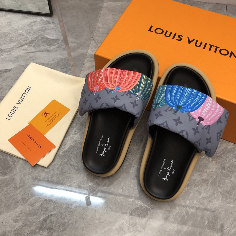 LV pool pillow comfort mule
