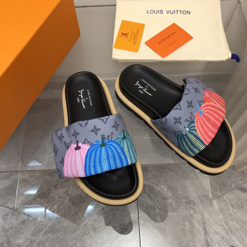 LV pool pillow comfort mule