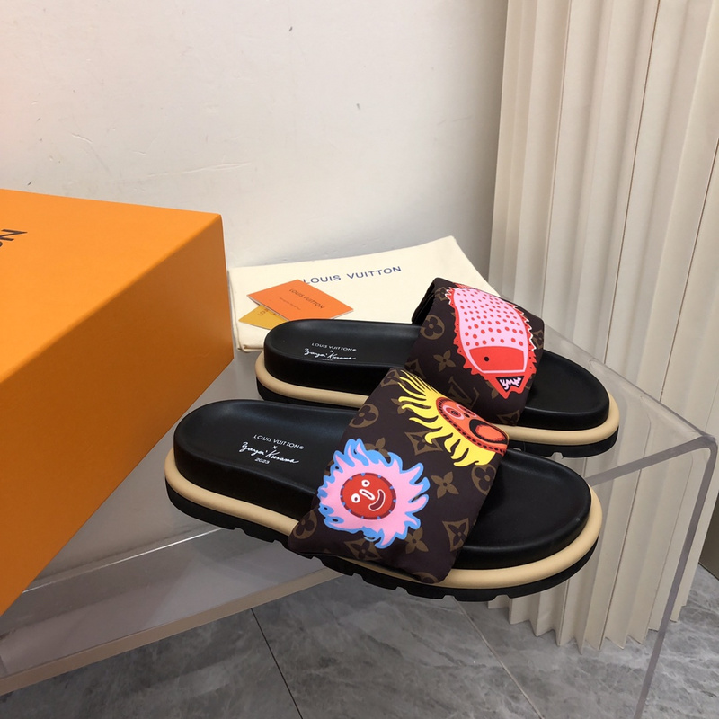 LV pool pillow comfort mule