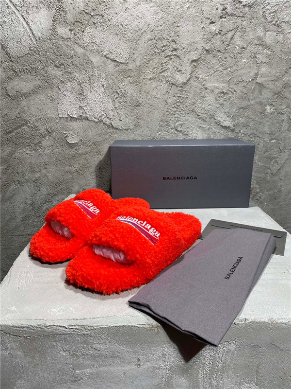 Balenciaga Furry Slides 'Red'