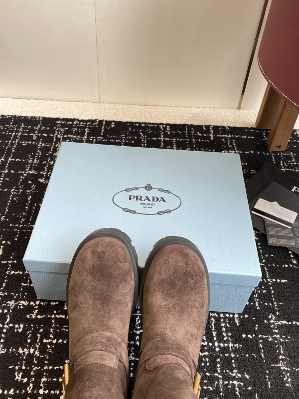 Prada Cocoa Brown Leather Boots