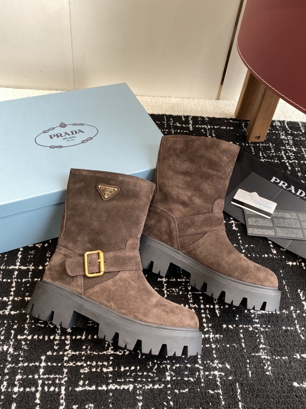 Prada Cocoa Brown Leather Boots