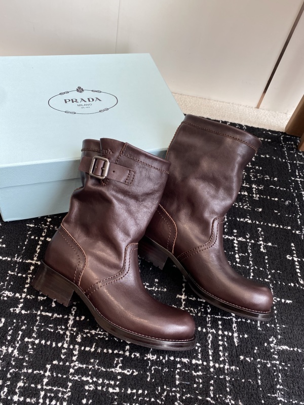 Prada Moto Leather Boots