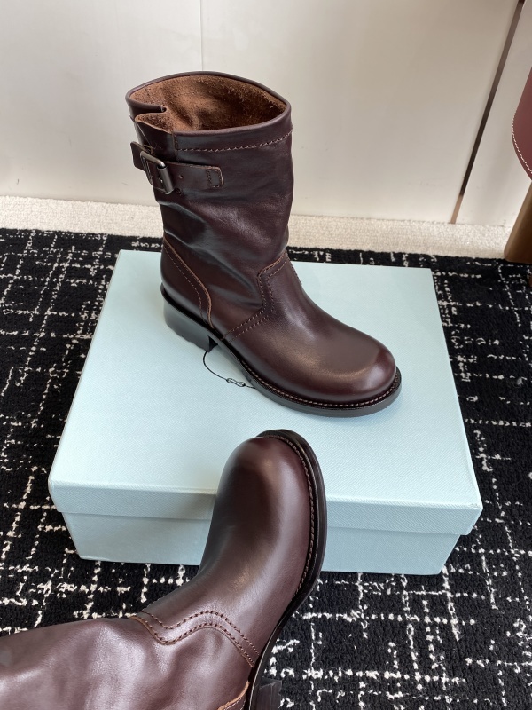 Prada Moto Leather Boots