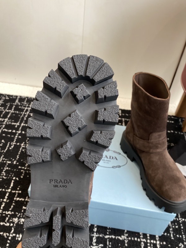 Prada Cocoa Brown Leather Boots