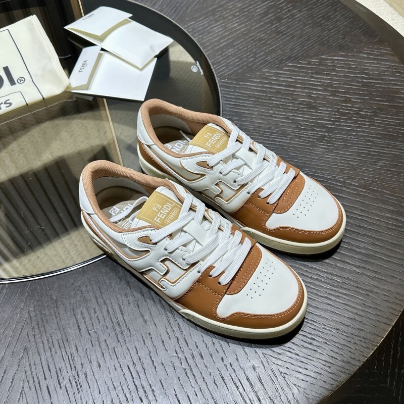 Fendi Match FF-appliqué Leather Sneakers
