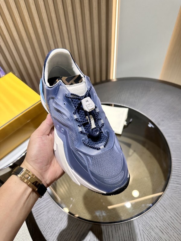 Fendi Flow Sneakers Transparent Upper Men Blue