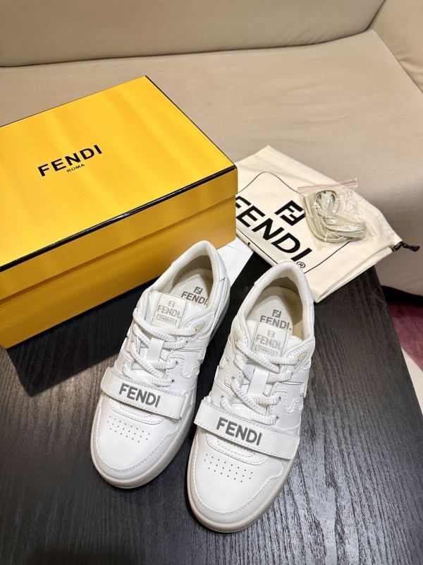 Fendi Match Leather Low Tops Sneakers