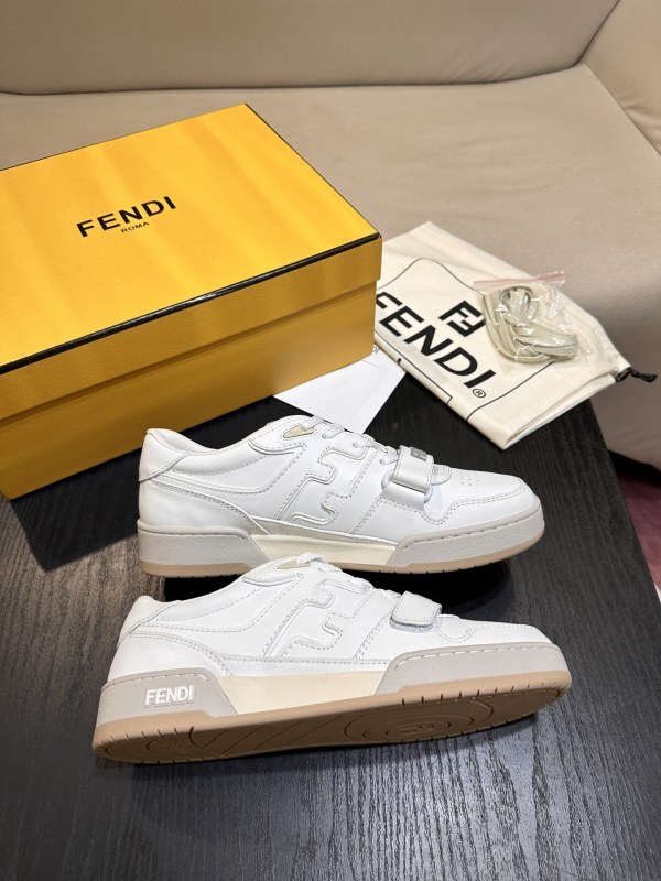 Fendi Match Leather Low Tops Sneakers