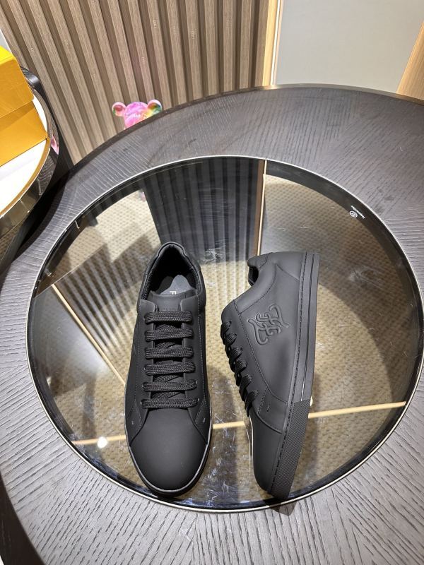 Fendi Black Leather Low Top Sneakers