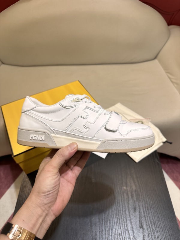 Fendi Match Leather Low Tops Sneakers