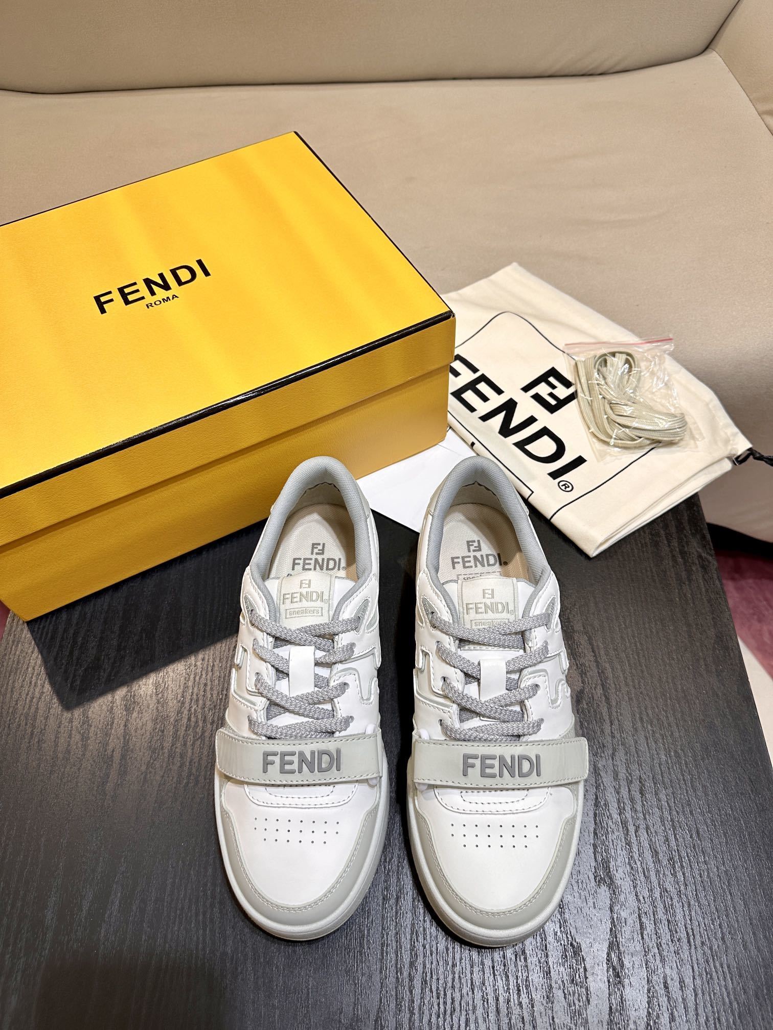 Fendi Match Leather Sneaker