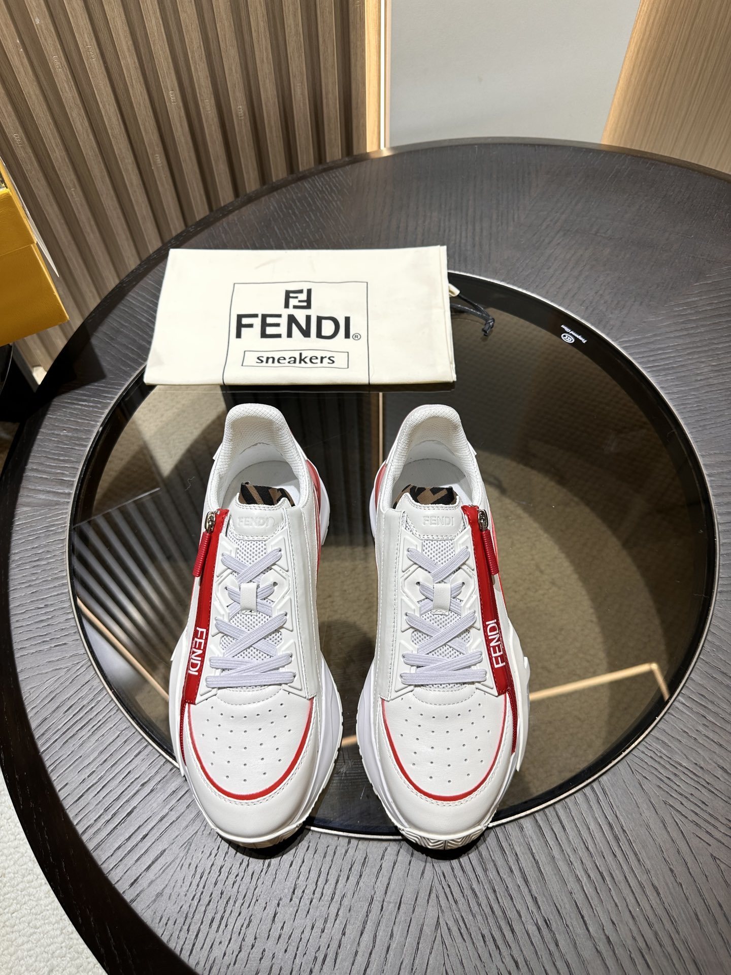 Fendi Flow FF White Red Sneakers