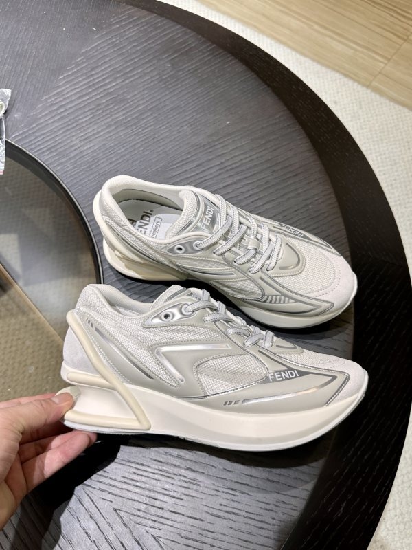 Fendi Women First 1 Gray Fabric Trainers