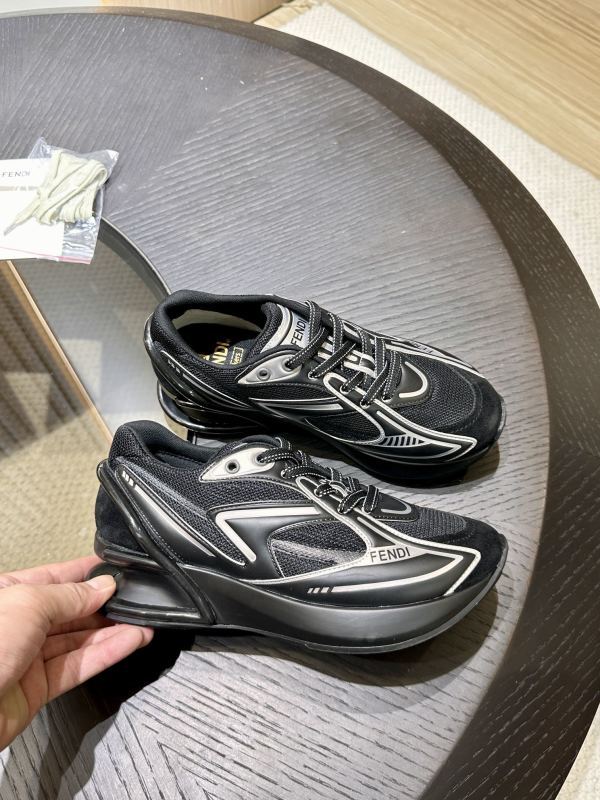 Fendi Sneakers Black & Silver First 1 Tech and Leather