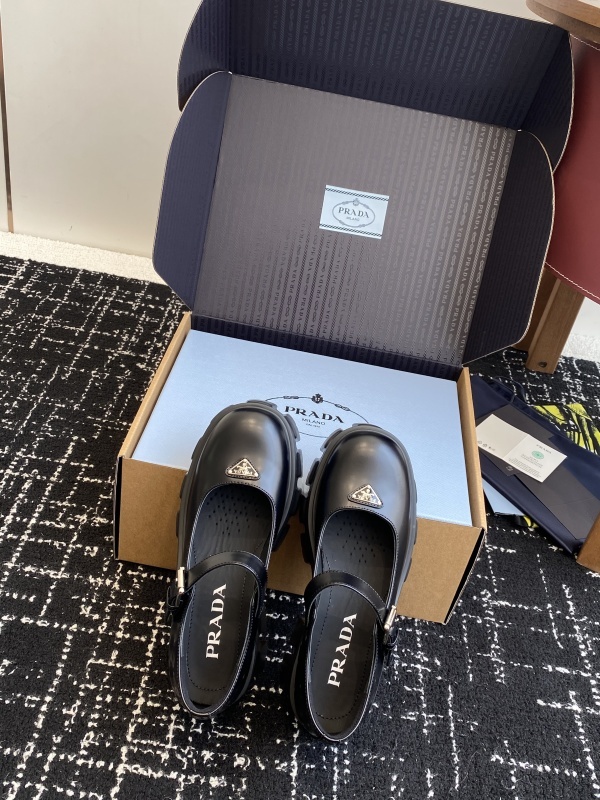 Prada Brushed leather Monolith Mary Janes