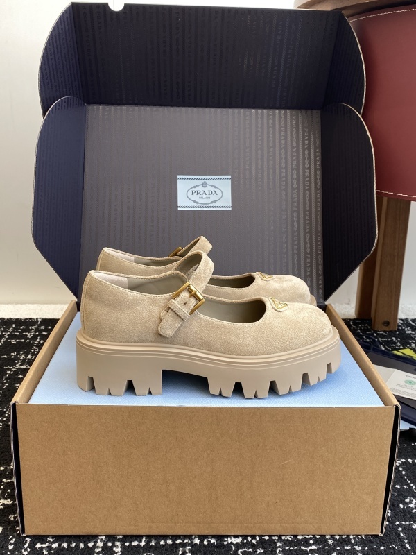 Prada Brushed leather Monolith Mary Janes