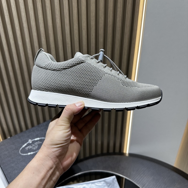 Prada Cloudy Gray Stretch Knit Sneakers